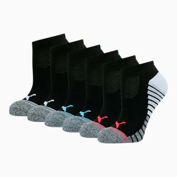 Women's Low Cut Socks [6 Pack], BLACK / PINK, extralarge